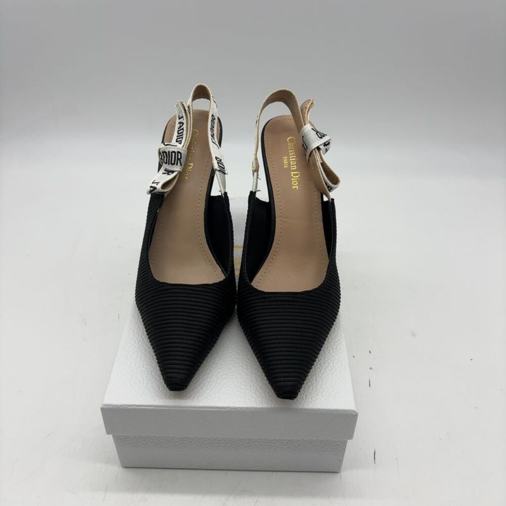 Dior. Black Slingback Heels